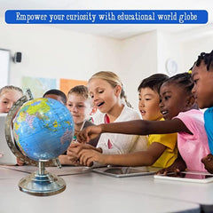 Educational World Globe 5 Inch With Heavy Steel Base, Political Globe For Home & Office Decor, For Kids & Students Learning, World Globe With Steel Arc, Pack Of 1