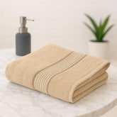 Akiko Home 100% Cotton Essential Series Bath Towel 400 Gsm | Soft, Absorbent, Quick Dry & Durable, Large Size Towel (Beige)
