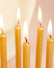 GOLDEN RITUAL STICK CANDLES PACK OF 10 | PERFECT FOR BIRTHDAY & PARTY CANDLES