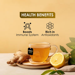 Twinings Lemon & Ginger Tea - 25 Enveloped Tea Bags | Citrus & Warming Flavored Infusion Tea - Medium Caffeine, Rich In Antioxidants