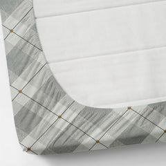 Pure Cotton Full Elastic Fitted Bedsheets For Double King Size Bed With 2 Pillow Covers | 72x78+10 Inches, White & Grey | Super Soft Brushed Glace | Breathable & Wrinkle Free