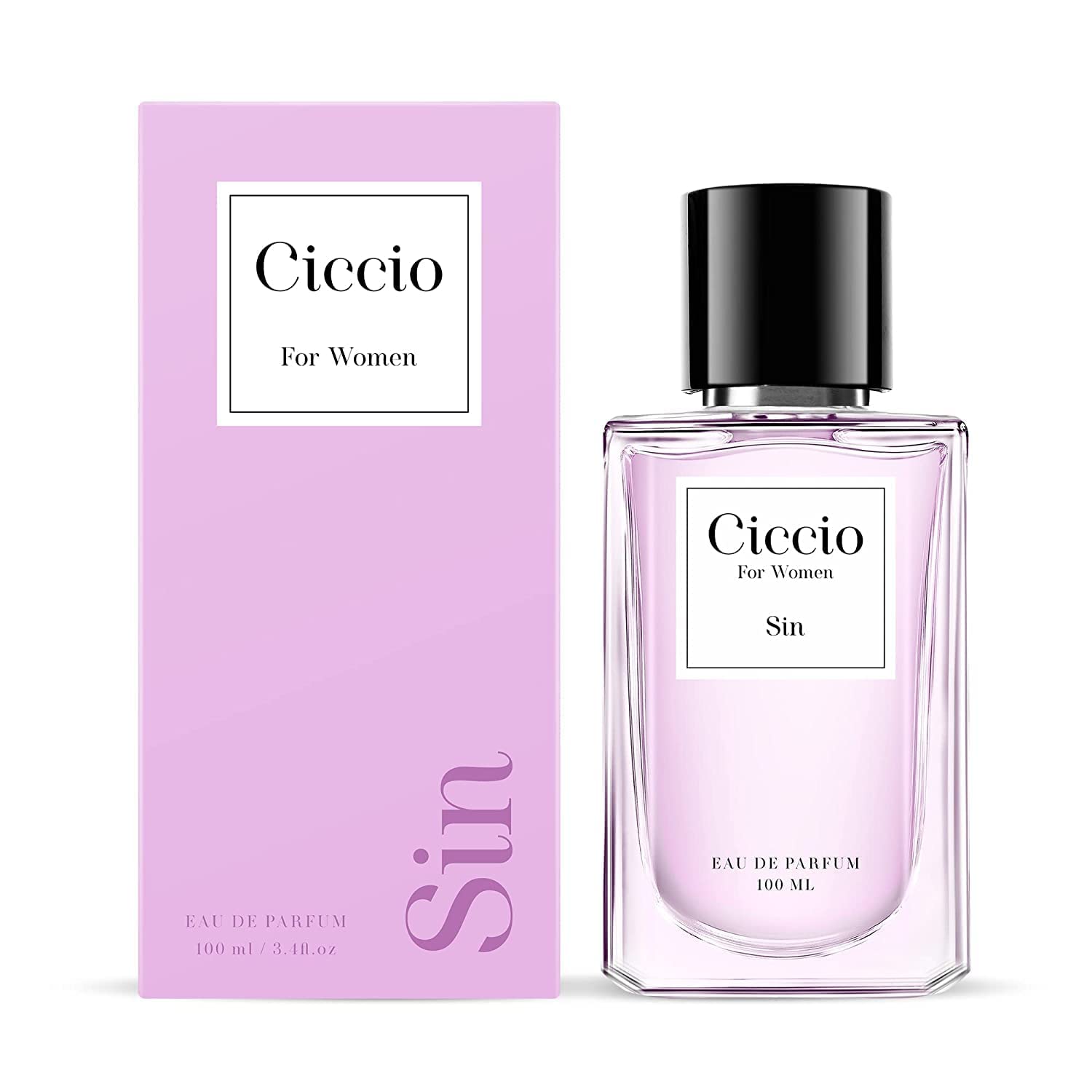 Ciccio Sin For Women + Intense For Men Eau De Parfum 100ml 3.4 Fl.oz. Each Pack Of 2 | Long Lasting Ciccio Sin For Women + Intense For Men Eau De Parfum 100ml 3.4 Fl.oz. Each Pack Of 2 | Long Lasting