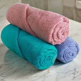 Heelium Bamboo Bath Towel 600 Gsm | Ultra Absorbent | 3x Softer Than Cotton Towels | Pack Of 3 - Peach, Teal, Iris
