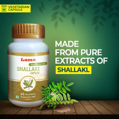 Lama Shallaki Capsule Boswellia Serrata With Pure Natural Extracts Of Shallaki 500mg, Promotes Natural Healing And Helps To Maintain Skin Health | 60 Vegetarian Capsules 100gm 0.2lbs
