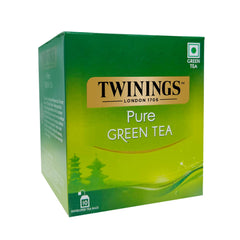 Twinings Pure Green Tea - 20gm, 0.7 Ounce, 10 Enveloped Tea Bags | Low Calorie Tea For Stress Relief & Sleep - Caffeine Free Herbal Infusion Tea