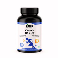 Citrus Nutraceutical Vitamin D3 With K2mk7 Supplement | Supports Immunity, Stronger Bone & Heart Health | 60 Veg Capsules, 100gm 0.2lbs