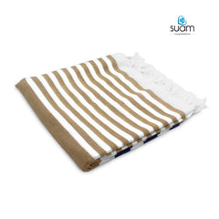 Suam Suntails Lightweight 100% Cotton Bath Towel 400 Gsm (Sandal-Dark Blue & Blue - Red, Suntails Towel, Cotton, Standard, 2, Af-Bt)- Pack Of 2