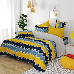 100% Microfiber Bedsheet For Double Bed With 2 Pillow Covers Breathable - 85 X 85 Inches, Multicolor | Wrinkle Free & Soft Touch-Light Weight & Easy To Wash At Home
