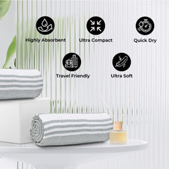 The Better Home Cotton Large Size Bath Towel 300 Gsm | Soft Towel For Men Women Anti-Odour High Absorbency Quick Dry Towel (Grey)