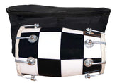 Wood Baby Dholak Musical Instrument Drum Nuts N Bolt With Carry Bag - Black & White | Perfectly Symmetric Round Dholak - Dholak For Festival, Wedding, Satsang | Very Easy To Tune