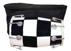 Wood Baby Dholak Musical Instrument Drum Nuts N Bolt With Carry Bag - Black & White | Perfectly Symmetric Round Dholak - Dholak For Festival, Wedding, Satsang | Very Easy To Tune