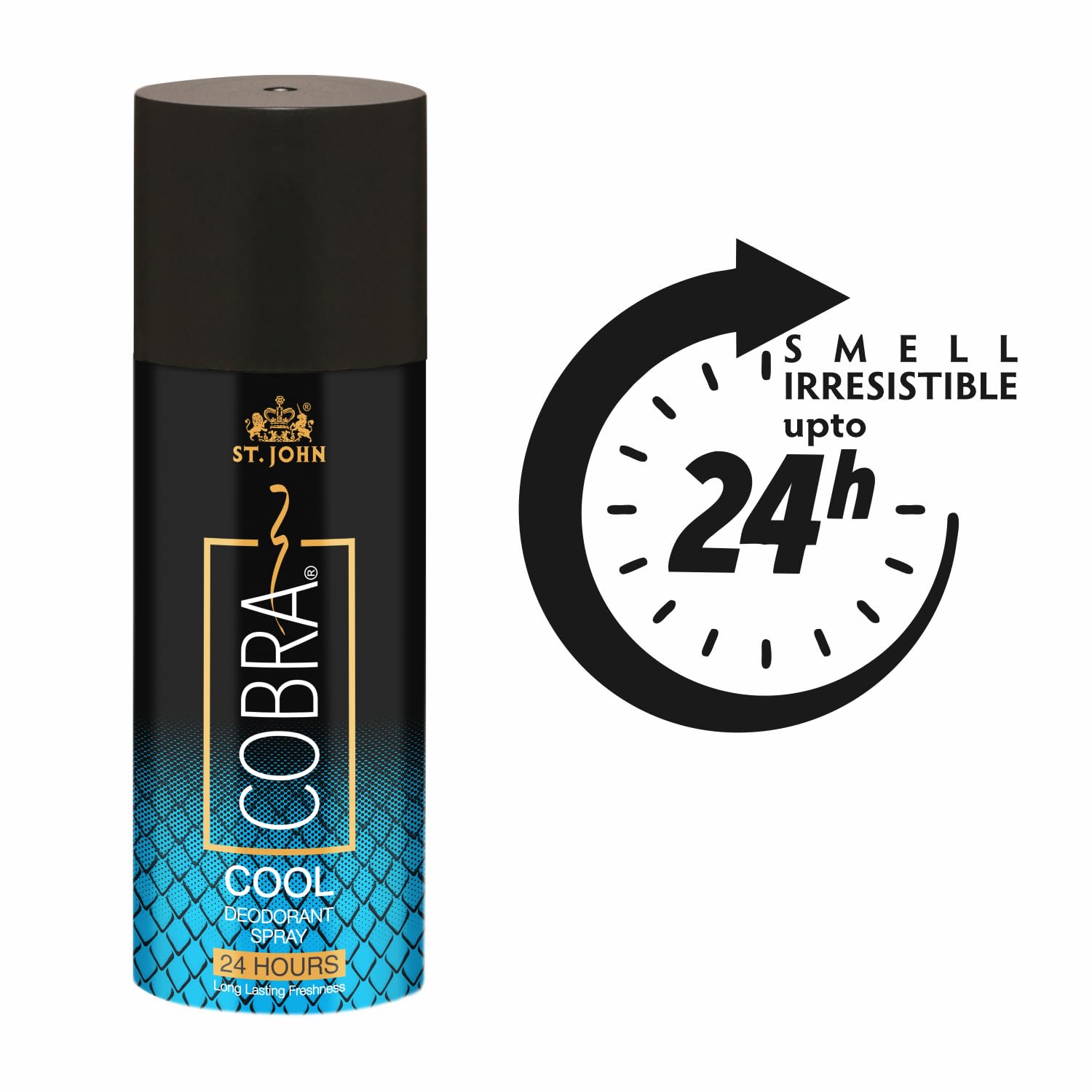 St.john Cobra Live, Cool Deodorant Spray 300ml 10.1 Fl.oz. & Cobra Eau De Perfume 15ml 0.5 Fl.oz. | Pack Of 3 For Men & Women St.john Cobra Live, Cool Deodorant Spray 300ml 10.1 Fl.oz. & Cobra Eau De Perfume 15ml 0.5 Fl.oz. | Pack Of 3 For Men & Women