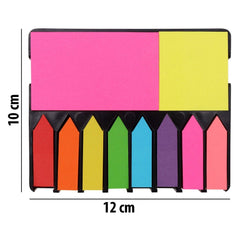 Sticky Note Memo Pad With 8 Sticky Tabs | Bright Neon Color Cute Sticky Notes Set - 100 Sheet Each