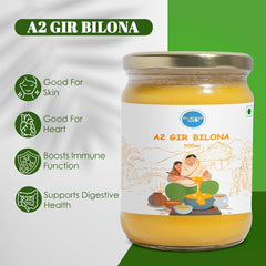 Premium A2 Gir Cow Bilona Ghee By Morning Wale | Vedic Bilona Traditional Curd Churned Desi Cow Ghee Perfect For Boost Immunity | (500ml) 16.9 Ounce | Jar Pack