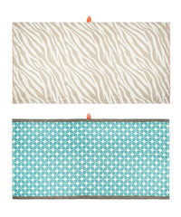 Thirsty Towel Bamboo Bath Towel 460 Gsm | Super Soft & High Absorbency Towels, Light Weight, & Quick Dry Towels (Taupe Tiger & Turquoise Tile) -Pack Of 2