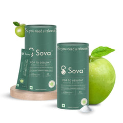 Sova Pop To Debloat Powder For Healthy Digestion With 10 Billion Cfus, Prevent Gassiness, Bloating & Discomfort, Pre & Probiotics Digestive Enzymes | 15 Vegan Sachets, 150gm 0.3lbs Each Pack Of 2