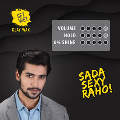 Set Wet Hair Wax For Men | Hair Clay Wax 60g 2.1 Oz. | Strong Hold , Ultra Matte Finish , With Bentonite Clay , Restylable Anytime , Easy Wash Off | No Paraben , No Sulphate , No Alcohol