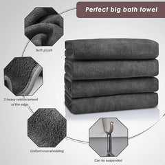 Comforic Microfiber Large Size Bath Towel 450 Gsm | Ultra Soft, Absorbent, Lightweight, Quick Dry Bath Towel | Pack Of 1 (Grey)