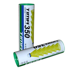 Tima 350 Badminton Nylon Shuttlecocks , Hight Speed Advanced With Great Stability And Durability | Yellow , Pack Of 12