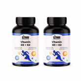 Citrus Nutraceutical Vitamin D3 With K2mk7 Supplement | Supports Immunity, Stronger Bone & Heart Health | 60 Veg Capsules, 100gm 0.2lbs , Each Pack Of 2