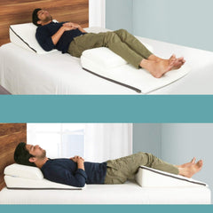 Bed Wedge Pillow For Acid Reflux Gerd, For Back Support & Restful Sleep, White, Size - 24 X 24 X 12 Inches | Medium Firm Support - Medical-Grade Supportive Sponge, Soft Pillow
