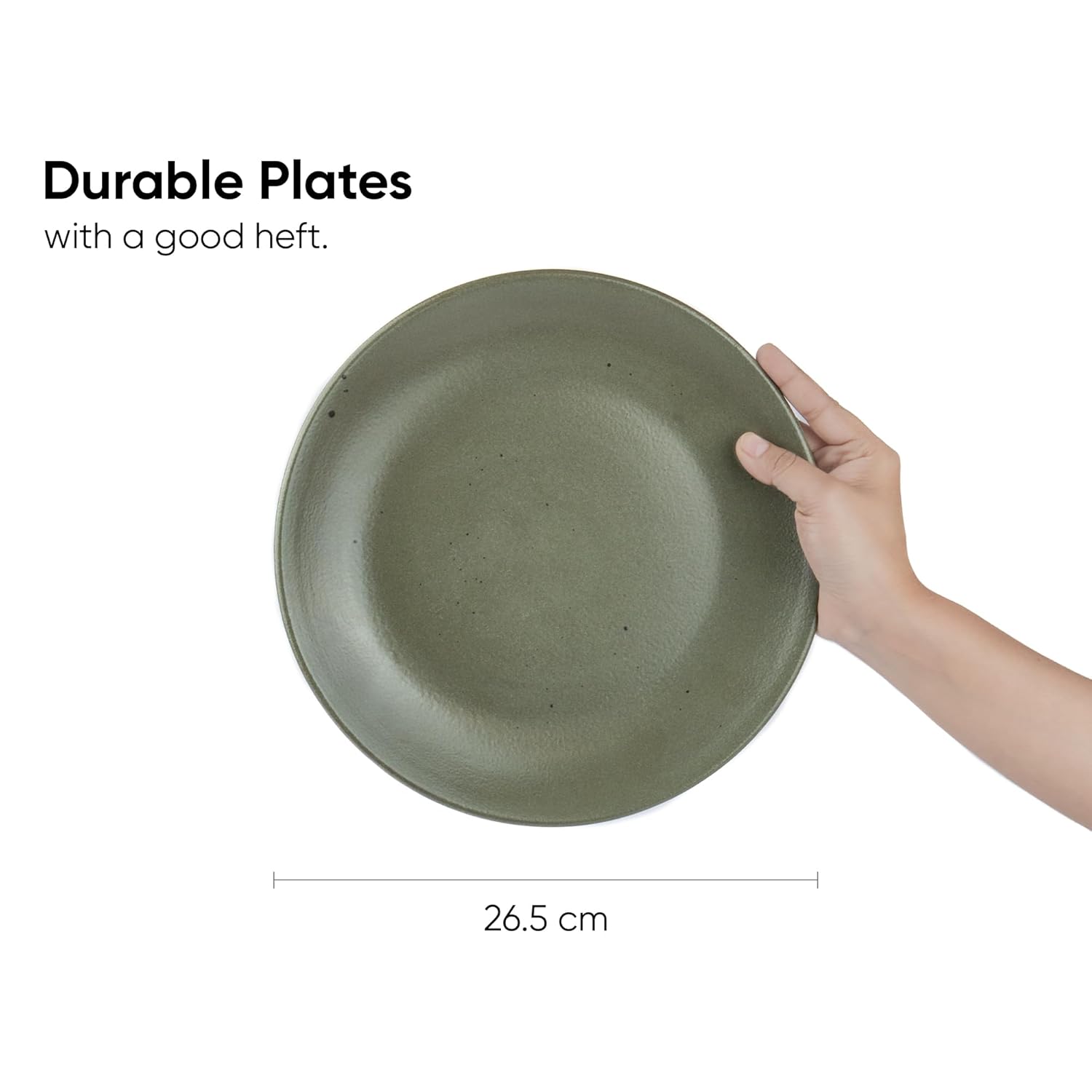 Ceramic Dinner Plates Set Of 6 Pieces, Olive | Ceramic Plates Set With Matte Finish - Premium Stoneware Dinner Plates | Ceramic Olive Dinner Plates - Microwave Safe & Chip Resistant Ceramic Dinner Plates Set Of 6 Pieces, Olive | Ceramic Plates Set With Matte Finish - Premium Stoneware Dinner Plates | Ceramic Olive Dinner Plates - Microwave Safe & Chip Resistant