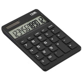 Eoocoo Desk Calculator With Large Key Buttons,12 Digits Standard Large LCD Display Solar And Battery Powered For Office, School, Home & Business Use - Black