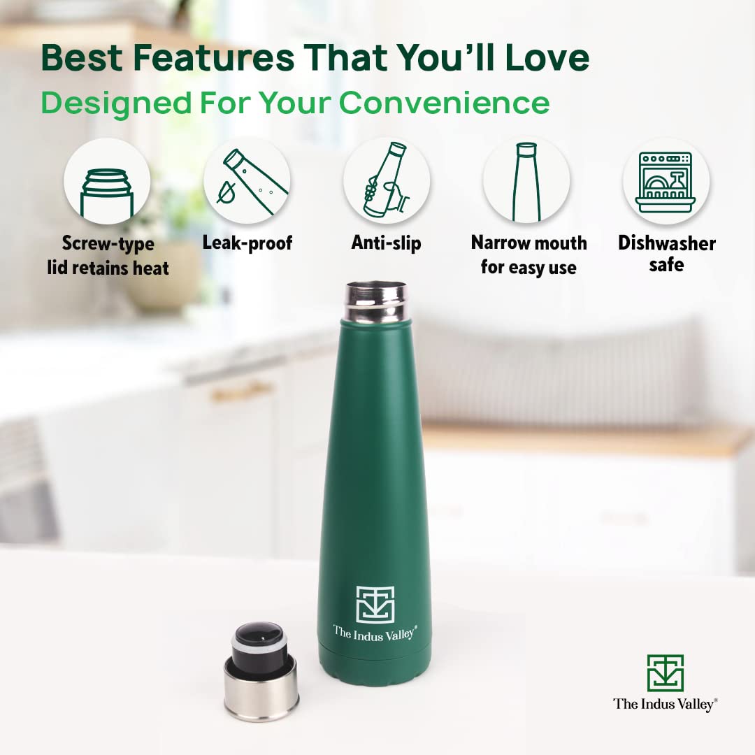 Pro-Hydro Vacuum Insulated Stainless Steel Narrow Mouth Bottle For School, College, Office - Red, 500ml | Double Walled, Hot & Cold Temperature, Leak Proof, BPA-Free Pro-Hydro Vacuum Insulated Stainless Steel Narrow Mouth Bottle For School, College, Office - Red, 500ml | Double Walled, Hot & Cold Temperature, Leak Proof, BPA-Free