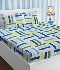 100% Microfiber Double Bedsheets With 2 Pillow Covers | 90 X 90 Inches, Multicolor | Durable & Long Lasting Fabric, Easy Hand & Machine Wash