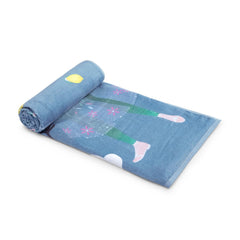 Spaces Kids Cotton Bath Towel Soft Pink 380 Gsm | Quick Dry & High Absorbency (Disney Frozen - Dark Teal)