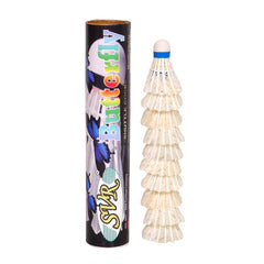 SVR Butterfly High Speed Feather Badminton Shuttlecock | White , Pack Of 10