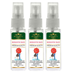 Menjewell Romantic Rain Eau De Parfum For Woman 8ml 0.27 Fl.oz. Each Pack Of 3 | Luxury Apparel Parfum | Long Lasting