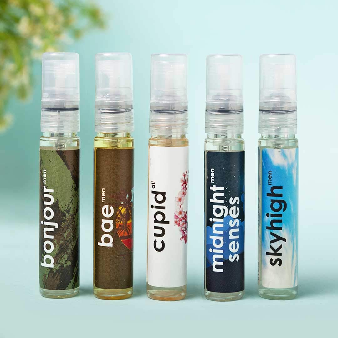 Adiveda Natural Perfume Trial Set Of 5 For Men 12ml Each 0.4 Fl.oz. | Long Lasting Fresh & Natural Fragrances Adiveda Natural Perfume Trial Set Of 5 For Men 12ml Each 0.4 Fl.oz. | Long Lasting Fresh & Natural Fragrances