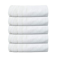 N G Products 100% Cotton Bath & Swim Towel 2000 Gsm | Super Absorbent & Soft Antibacteria Towel Set (White) - Pack Of 5