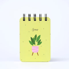 Spiral Pocket Notebook, Cute Mini Notepad, Handy Notebook For School (Grow) Pack Of 1