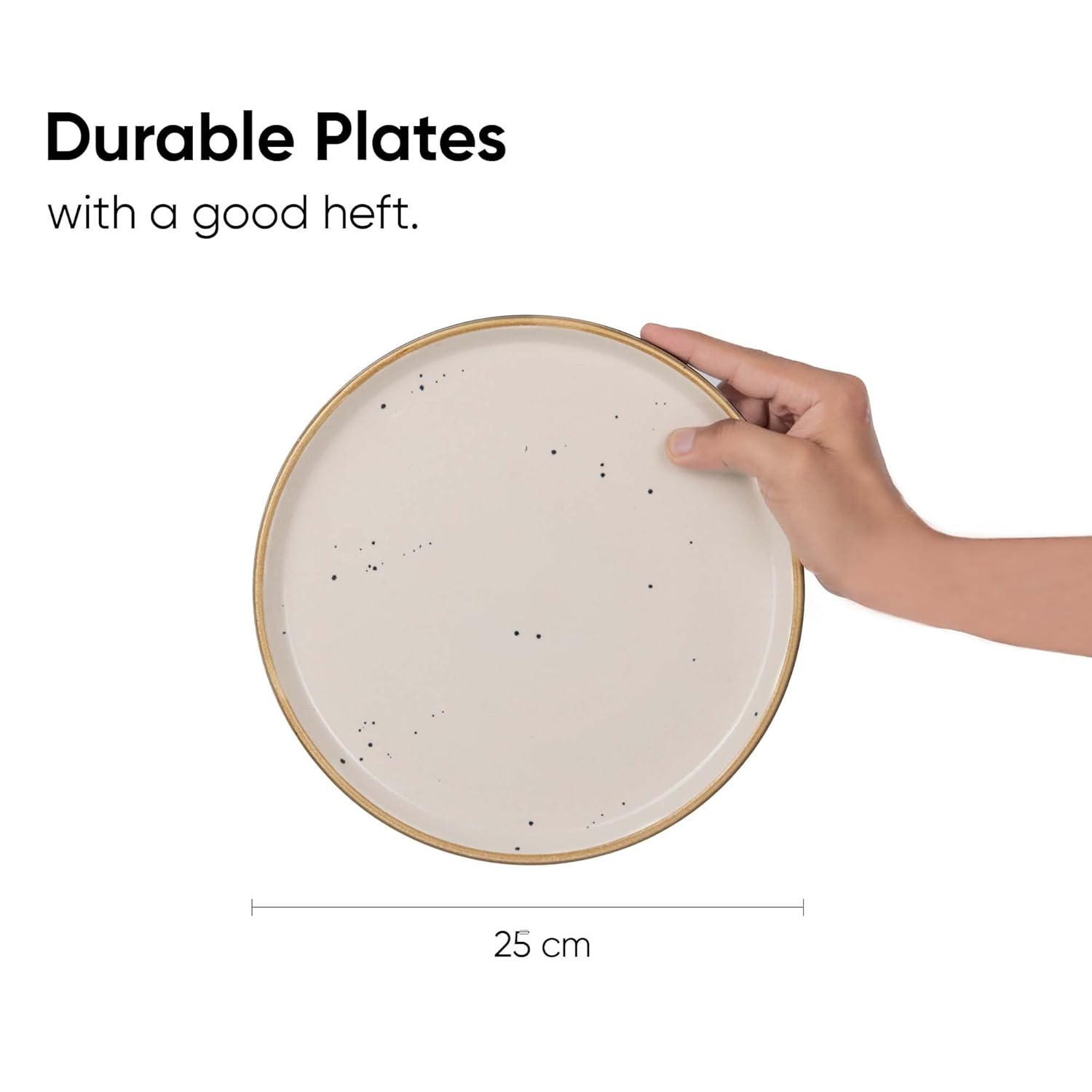 Ceramic Dinner Plates Set Of 6 Pieces, Black Ivory Rim Series | Ceramic Plates Set - Glossy Finish Plate Set | Ceramic Dinner Plates - Plates Set For Dinner | Microwave Safe & Dishwasher Safe Ceramic Dinner Plates Set Of 6 Pieces, Black Ivory Rim Series | Ceramic Plates Set - Glossy Finish Plate Set | Ceramic Dinner Plates - Plates Set For Dinner | Microwave Safe & Dishwasher Safe