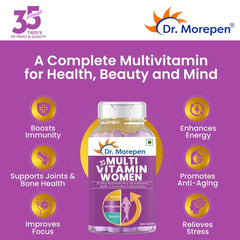 Dr. Morepen Multivitamin Tabs For Women | Energy & Immunity Booster Supplement | 60 Tablets , 100gm 0.2lbs
