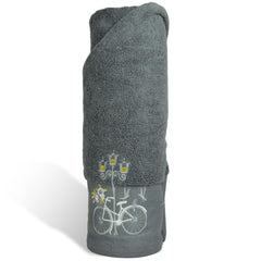 Rangoli 100% Cotton Martin Bath Towels 540 Gsm | Quick Dry, Ultra Soft, Highly Absorbent Printed Bath Towel For Men & Women Luxury & Highly Absorbent Towels - Grey (Set Of 1)