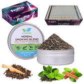 Ayurvedic Herbal Smoking Blend 1 Pack 1 Oz/ 30g Can With Frutta Tube 100 Tubes Per Box - Tobacco-Free & Nicotine-Free Smoking Mixture