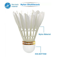 Transform VT- 50 Feather Shuttlecock with Heavy Cork Stable and Durable , Badminton Birdies for Indoor & Outdoor , Speed 78 | White - Pack Of 1
