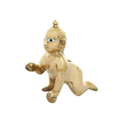 Laddu Gopal Idol, Baby Laddoo Krishna Murti, Bal Krishna, Gold, Brass, Statue, Traditional, Handmade, Perfect Gift For Special Occasions Like Janmashtami Festival Statue