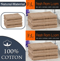 Fresh From Loom Luxury Edition Egyptian 100% Pure Cotton Bath Towel 2400 Gsm | High Water Heavy Soft Dual Stitched Bath Towel (British Tan) - 4 Pcs