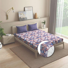 1 Double Bedsheet With 2 Matching Pillow Covers 72 X 48 Inches, Multicolor | 200 Thread Count Durable & Long Lasting | All Around Elastic Fitted Sheet