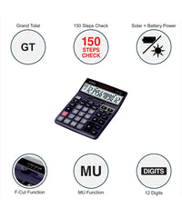 Casio Dj-120d 150 Steps Check And Correct Desktop Calculator With Bigger Screen/keypad For Easy Key 12 Digit