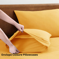 1 Elastic Fitted Bedsheet For Super King Size & 2 Pillow Cover - 72 X 78 Inches, Yellow | Durable & Fade Resistant | Pure Comfort Of Organic Cotton