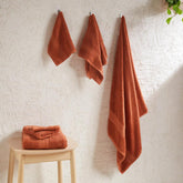 Livspace 100% Cotton 2 Bath, 2 Hand & 2 Face Towel 1300 Gsm | Solid Dyed Super Soft Absorbent & Quick-Dry For Gym & Home Paleto Collection Towel (Burnt Red)- Set Of 6