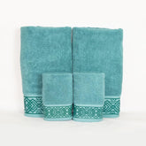 Rangoli 100% Cotton Fibre 2 Hand & 2 Bath Towel 1400 Gsm | Highly Durable & Absorbent Towel | Skin-Friendly & Quick Drying Luxury Towels (Blue) - Pack Of 4