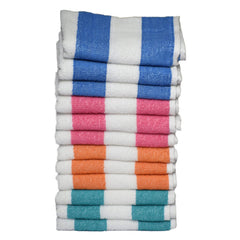 Khillayox 100% Cotton Hand Towel 1800 Gsm | Soft & Absorbent Multipurpose Towels For Bathroom, Kitchen, Gym, & Spa | Set Of 12- (Teal, Pink, Blue)