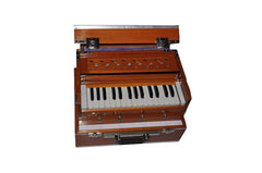 Musical Instrument Harmonium With Full Wooden Top Cover - 29 Keys, 7 Part Bellow, Two Reeds (Base- Male), 4 Stoppers