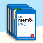Memo Pad, A5 Notepad, Flip & Fold Paper Cover, 160 Pages, Micro Perforation - Pack Of 5